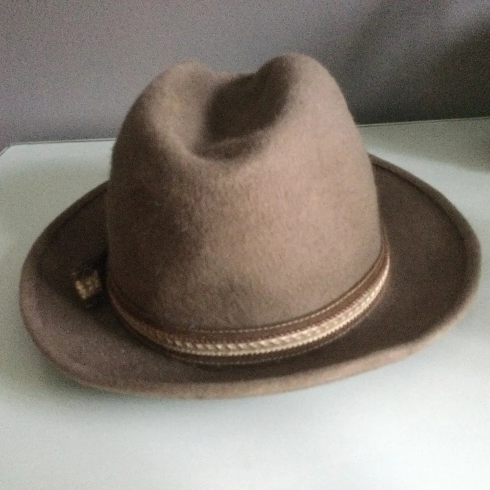 Vintage Taupe Fedora Hat by Stevens